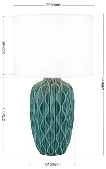 Orion - Stolná lampa TORTUGA 1xE27/40W/230V zelená/biela