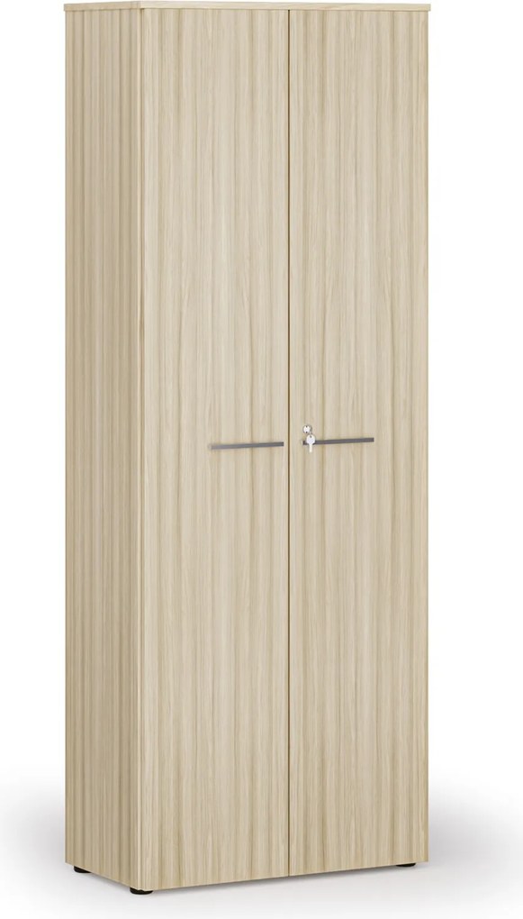 Kancelárska skriňa s dverami PRIMO WOOD, 800 x 420 x 2128 mm, dub prírodný