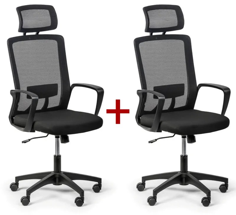 Kancelárska stolička BASE PLUS 1+1 ZADARMO, čierna