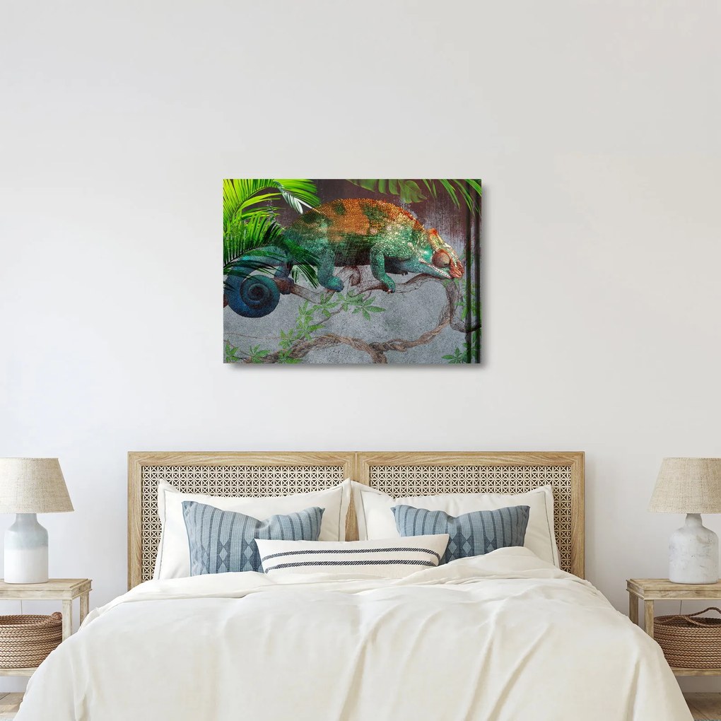 Sklenený obraz - Chameleon (70x50 cm)