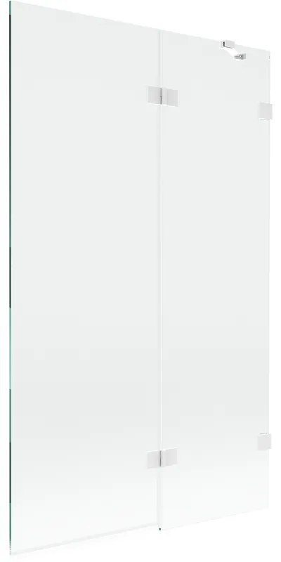 Mexen Lunar, 2-krídlová vaňová zástena pravá 110 x 150 cm, číre sklo, biela, 897-110-100-20-00-P