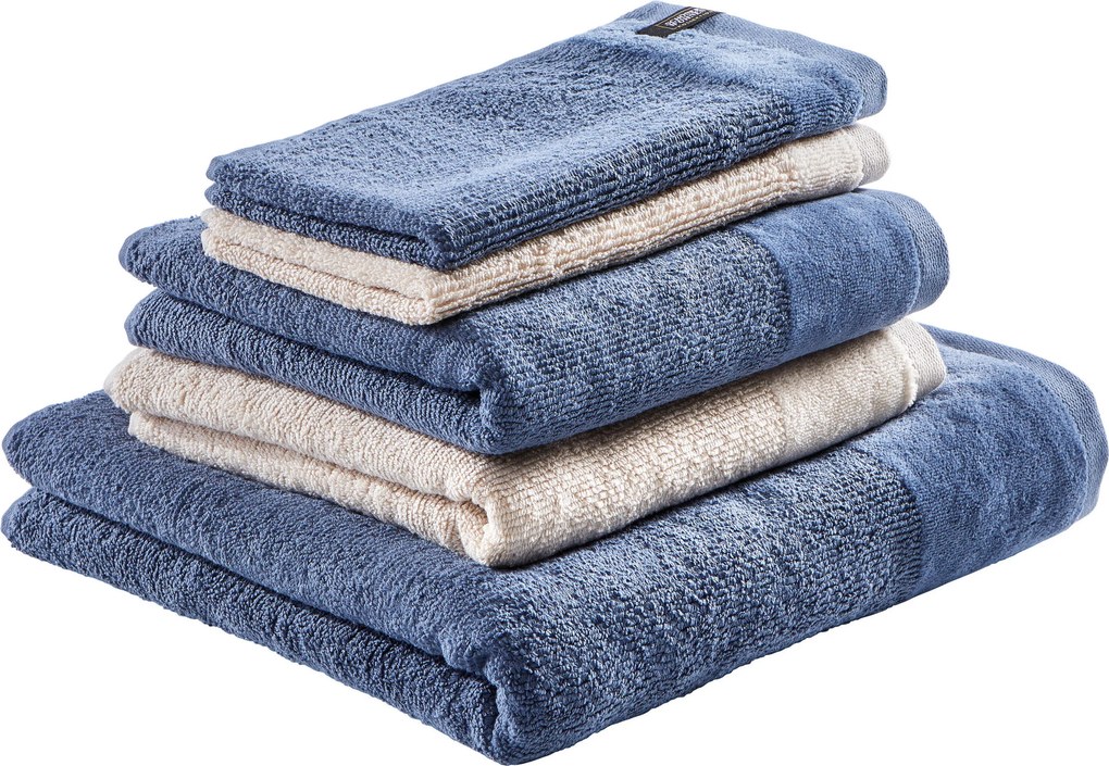 XXXLutz SADA FROTÉ UTERÁKOV, 70x140/50x100 cm, modrá, béžová Schöner Wohnen - Kúpeľňový textil - 003021160403