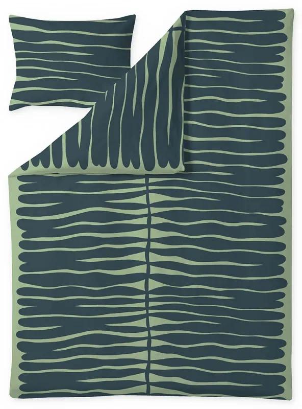 Obliečky Lehtihalaus 150x210 50x60, biobavlna, zelené