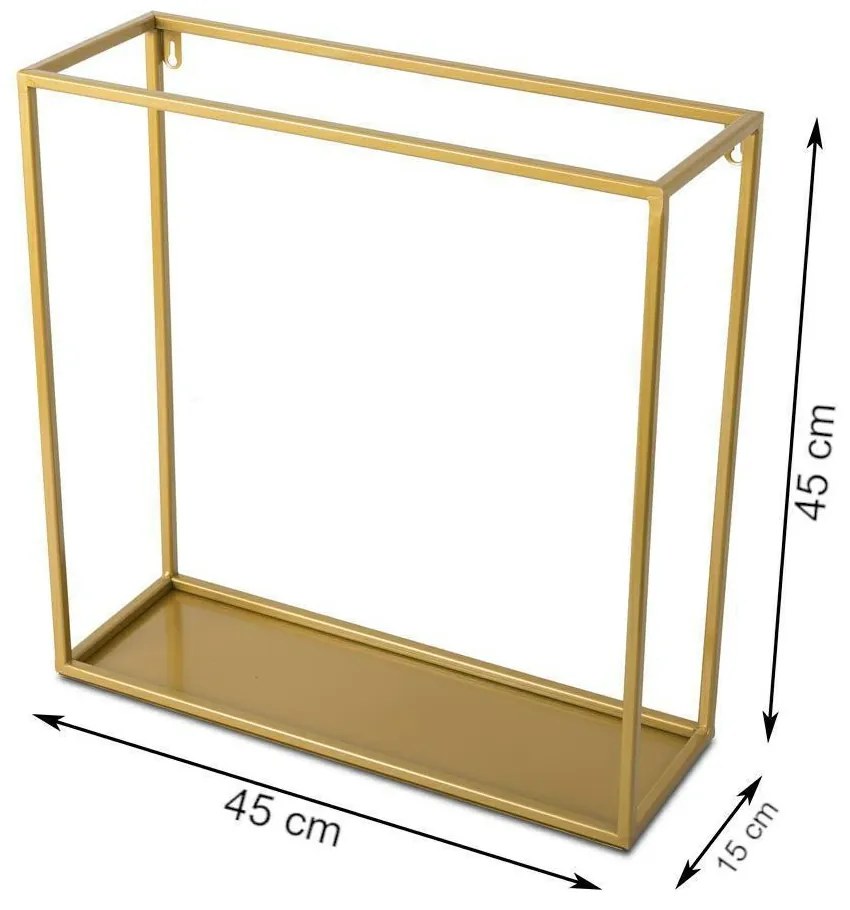 Závesná polica Anna 45 cm zlatá