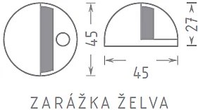 Zarážka ACT Želva na vrut (CHRÓM), CHRÓM, AC-T Chróm