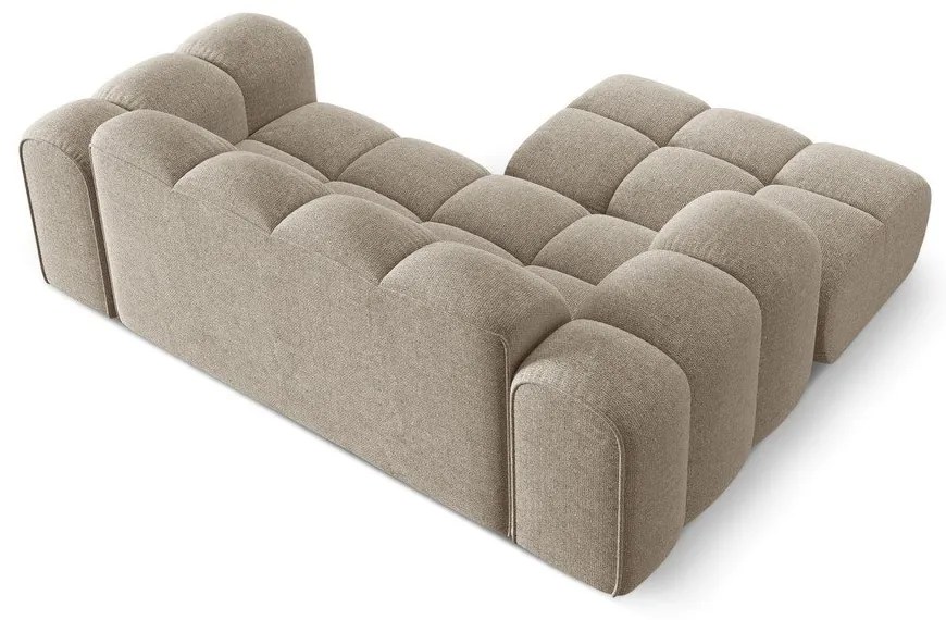 Svetlohnedá ženilková rohová pohovka (ľavý roh/s leňoškou) Treno – Cosmopolitan Design