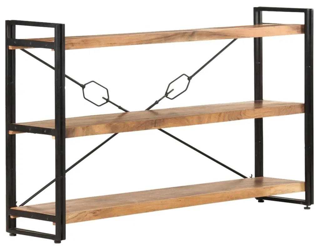 vidaXL Knižnica s 3 policami 140x30x80 cm akáciový masív