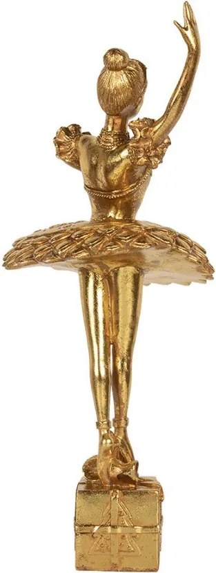 Zlatá antik dekorácia Ballerina na podstavci - 20*17*45 cm