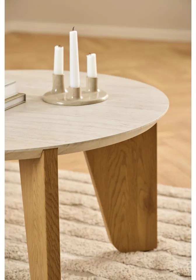 Konferenční stolek Dockland dub divoký/travertin