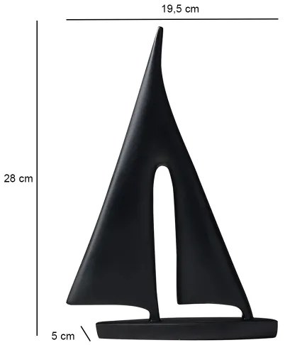 Dekorácia na stôl 28 cm živica/čierna