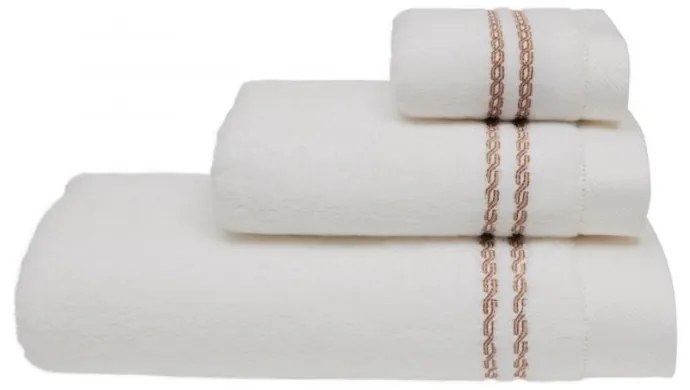 Soft Cotton Malý uterák CHAINE 30x50 cm Biela / modrá výšivka