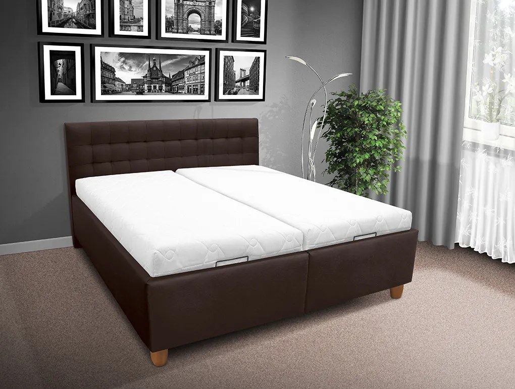 Čalúnená posteľ s úložným priestorom Perla 180 Farba: eko hnědá