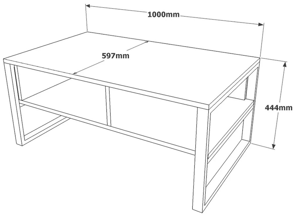 Dizajnový konferenčný stolík Hanae 100 cm atlantská borovica