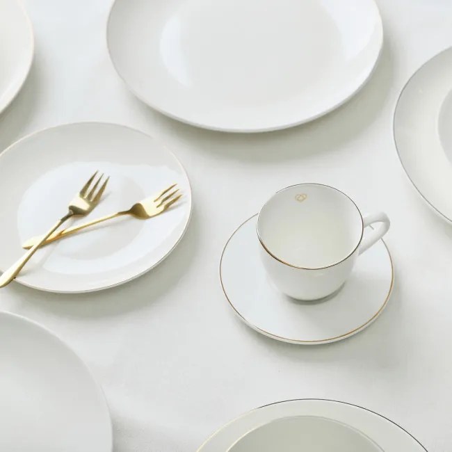 Šálka AURO s podšálkou, so zlatým okrajom ALL 992036 210 ml