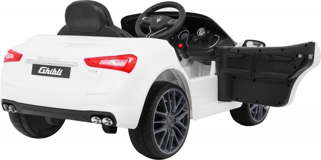 Ramiz Maserati Ghibli batéria pre deti Biela + diaľkové ovládanie