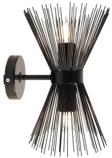 Art Deco nástenná lampa čierna 2-svetlá - Broom