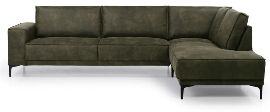 Zelená rohová pohovka z imitácie kože (pravý roh) Copenhagen – Scandic