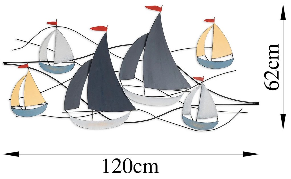 Nástěnná kovová dekorace Hizir vícebarevná