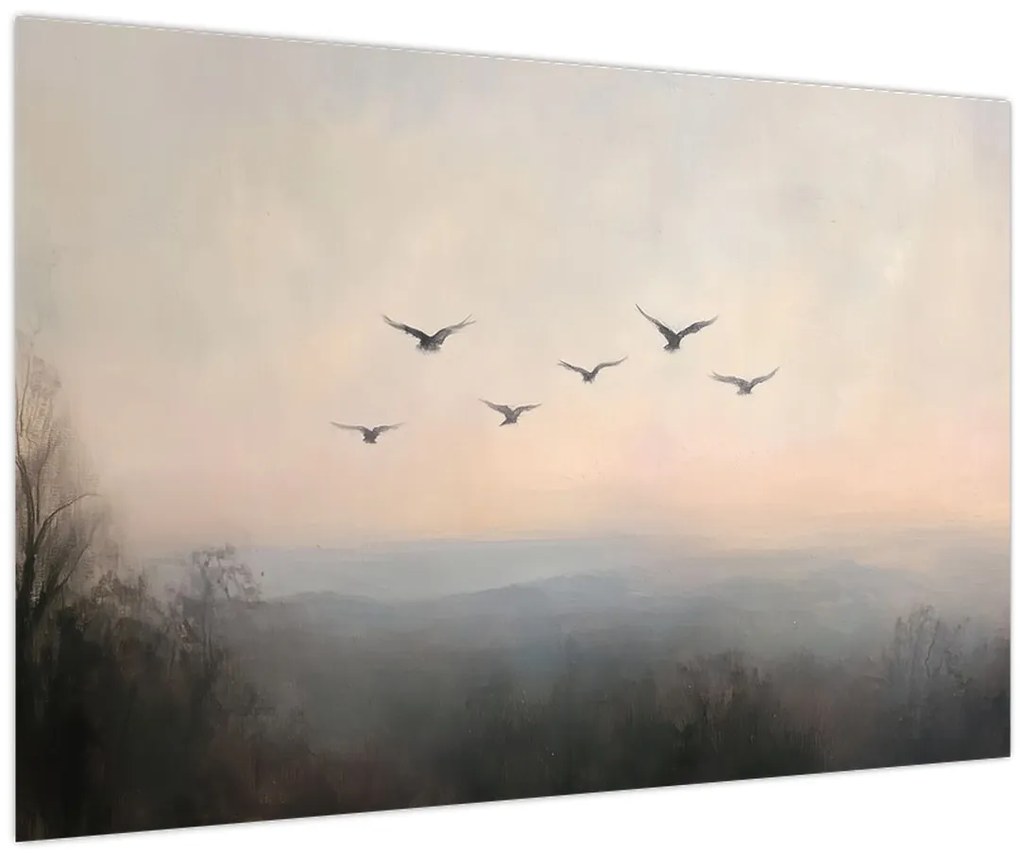 Obraz - Hejno vtákov (90x60 cm)