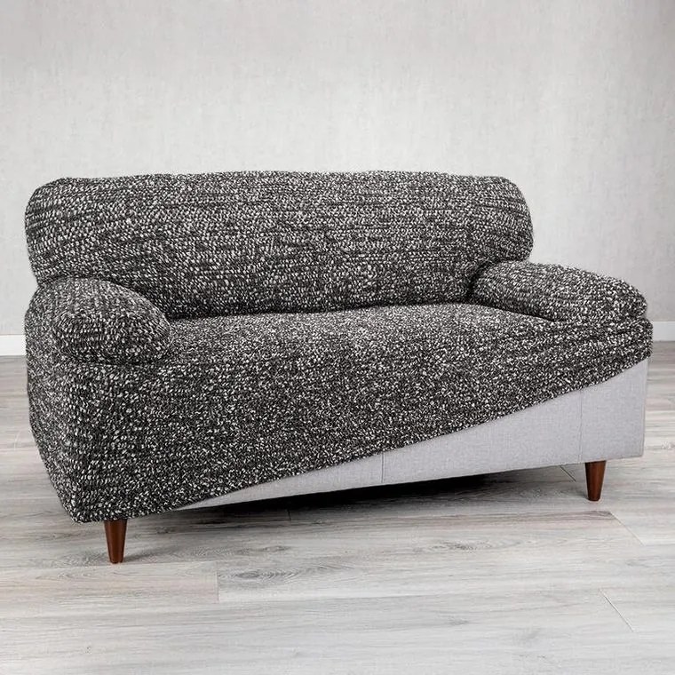 Bielastické poťahy GLORIA šedá dvojkreslo (š. 120 - 160 cm)