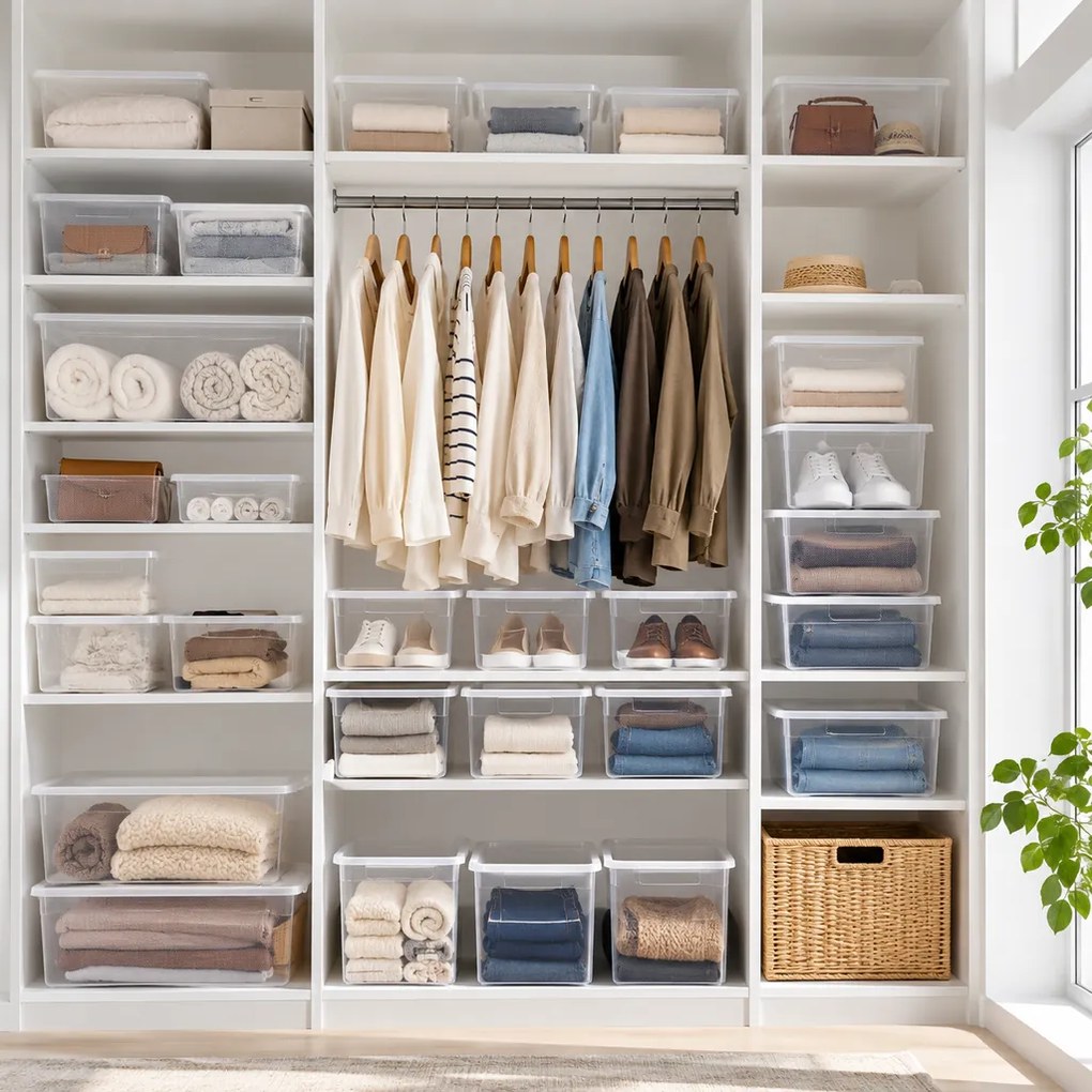 Keeeper Úložný box s vekom (má 2 funkcie) BEA Clearbox 11L, 39 x 29,5 x 16 cm