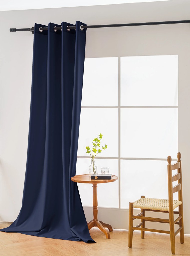 Tmavomodrý záves OXFORD LIGHT 140x250 cm Zavesenie: Riasiaca páska
