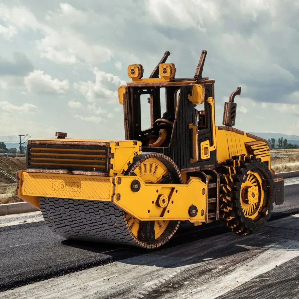 Robotime Rokr 3D dřevěné puzzle Silniční válec 149 ks