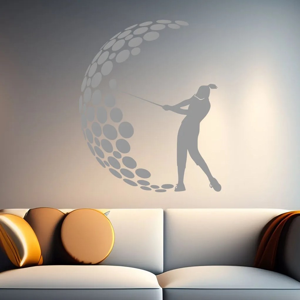 Veselá Stena Samolepka Golf Farba: šedá, Veľkosť: 80 x 66 cm