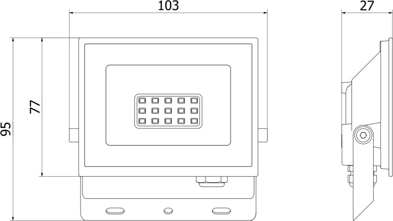 Mexen Luxpro LED reflektor, 10W, neutrálna - 4000K, 900 lm, čierna - L230-010-40-70