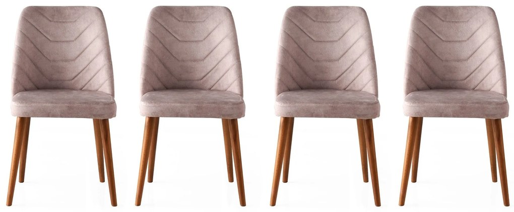 Sada 4 ks jedálenských stoličiek Dallas orech/béžová