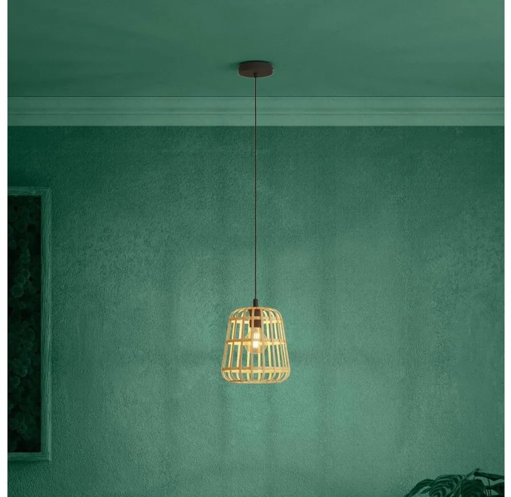 Eglo 390152 - Luster na lanku MONTEZUELO 1xE27/40W/230V pr. 24 cm bambus