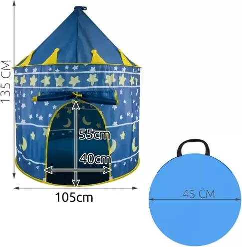 KRUZZEL Detský stan v tvare paláca - Kruzzel - modrý