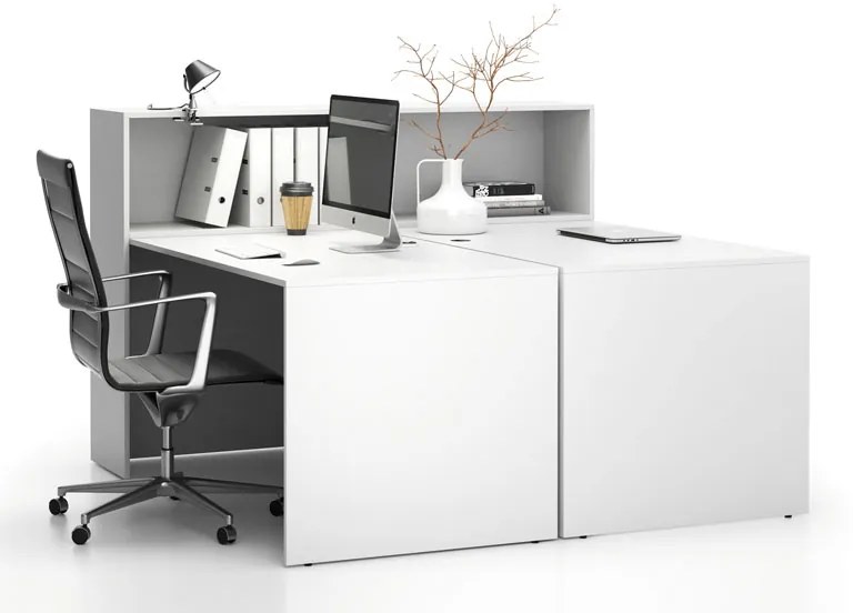 Kancelárska zostava double SEGMENT, biela/biela