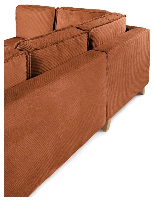 Oranžová menčestrová rozkladacia rohová pohovka (ľavý roh) Tori – Bonami Selection