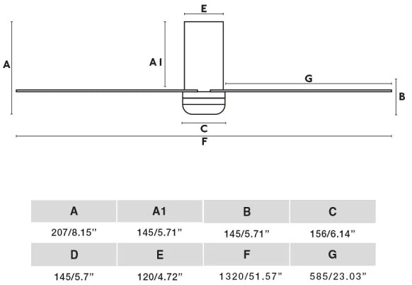 FARO 33829WT-1TW-LED Stm. vent. PUNT TUB M 18W/230V hnedá/biela pr.132 cm WT + DO