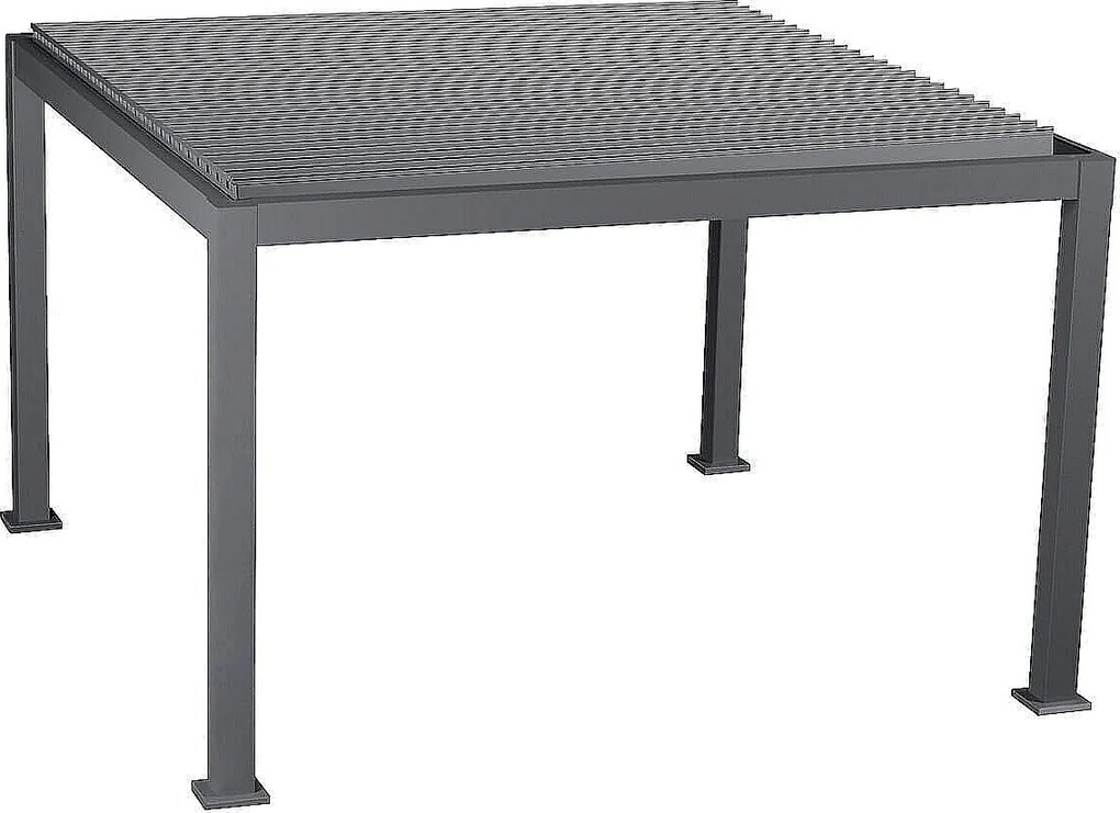 DEOKORK Záhradný hliníkový altánok elektrický MEGAN 4x3 m (grafit)