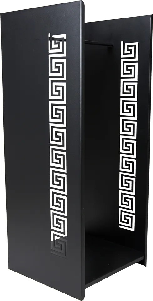 Kovový stojan na drevo Kely, 40x100 cm, čierna