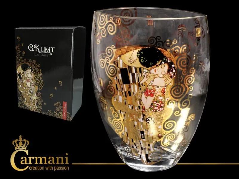 Sklenená váza 30 cm Gustav Klimt The Kiss, CARMANI, 8415215 | BIANO