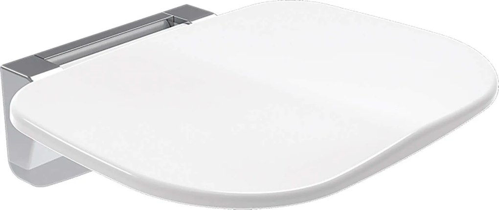 Deante Vital, nástenná sklápateľná stolička do sprchy, biela-chrómová, DEA-NIV_A51B