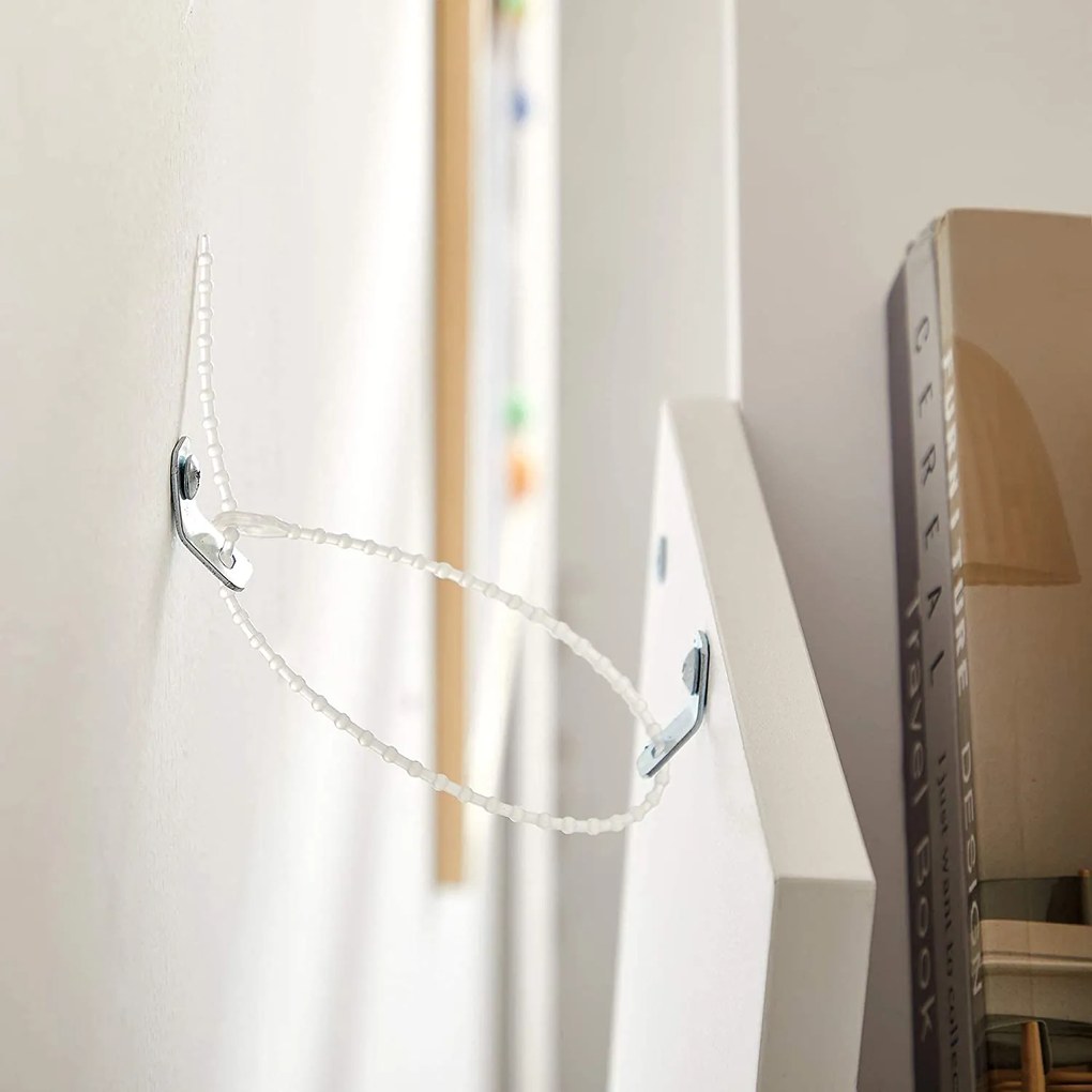 Polica na knihy 8-stupňová, knižnica, biela