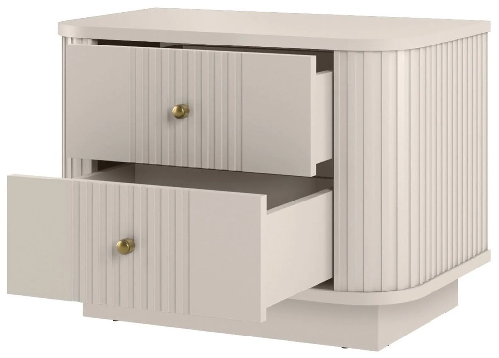 Sada nočných stolíkov Vespera 56 cm na sokli - kašmírová / zlatá