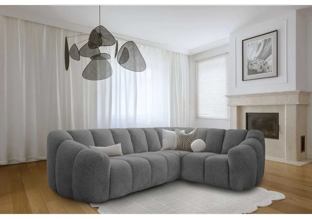 Sivá rohová pohovka (pravý roh/do L) Shell – Miuform