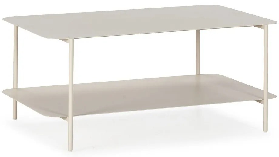 Krémovobiely kovový konferenčný stolík 58x90 cm Beatrix – MOME