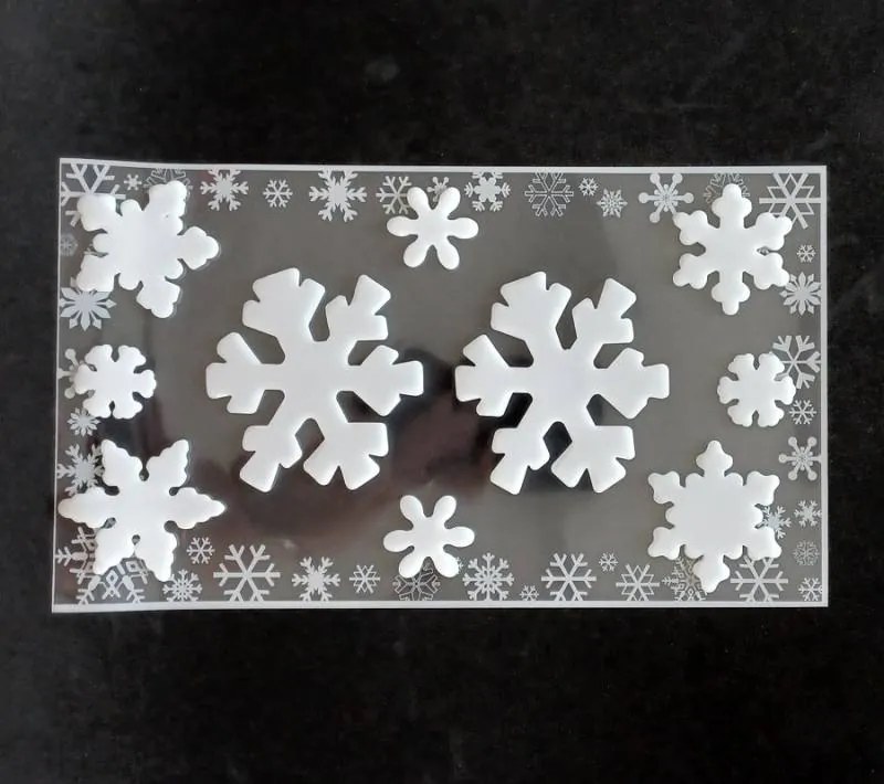 DECOLED Nálepky na okno, snehové vločky 10ks, rôzne veľkosti