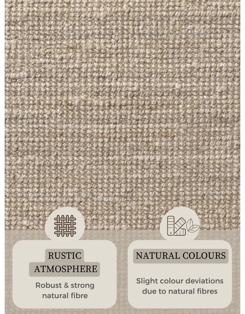 Krémový jutový okrúhly koberec ø 200 cm Bouclé Jaipur – Hanse Home