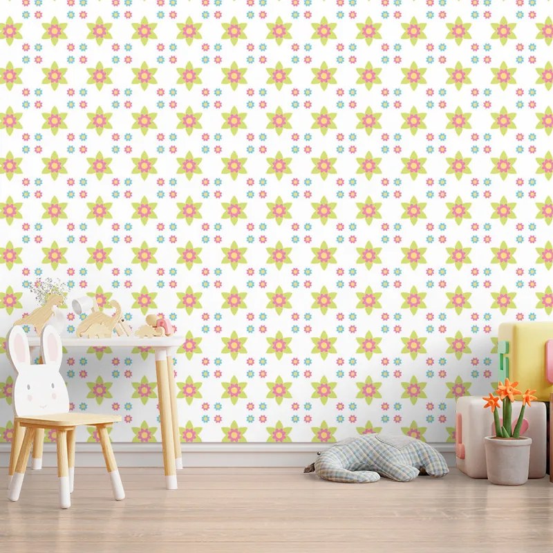 Sablio Tapeta Farebné kvetinky - 336x220 cm