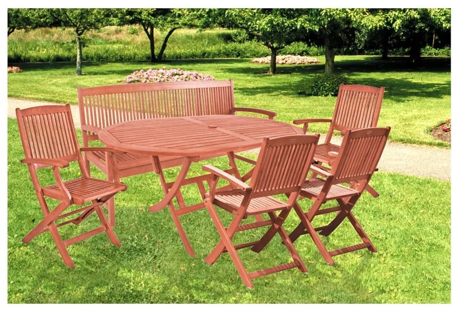 Záhradná trojmiestna lavica z eukalyptového dreva Garden Pleasure Stockholm