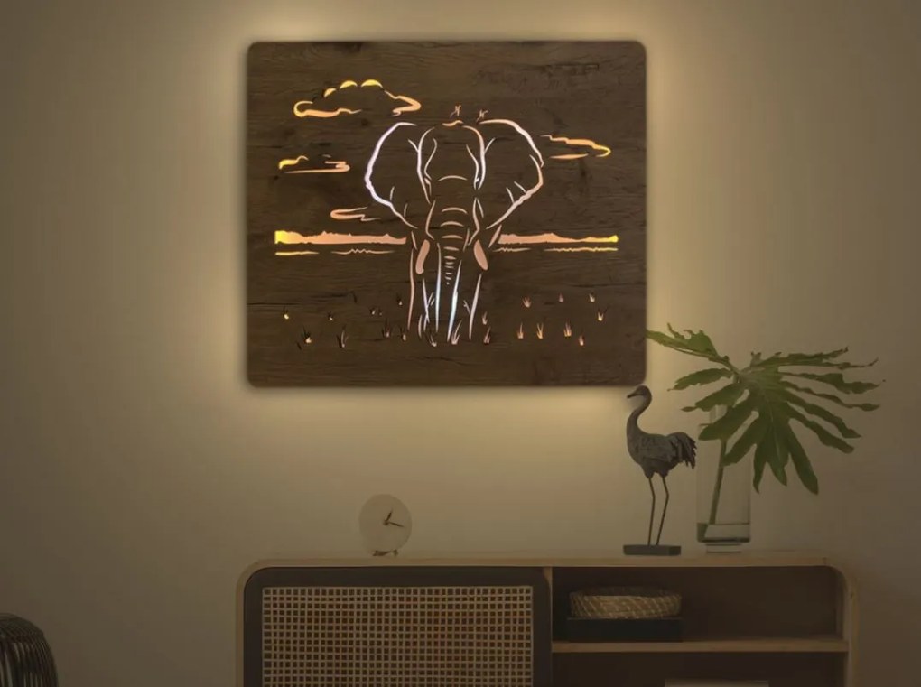 Led obraz Slon na batériu