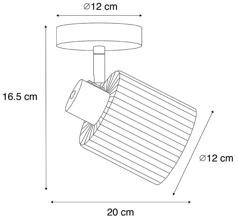 Art Deco stropné bodové svetlo čierne s dymovým sklom nastaviteľné - Laura