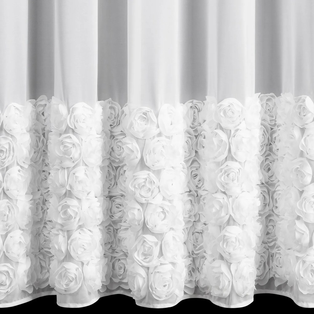 ZÁCLONA NA KRÚŽKOCH EVA MINGE ROSES7 140X250 CM BIELA